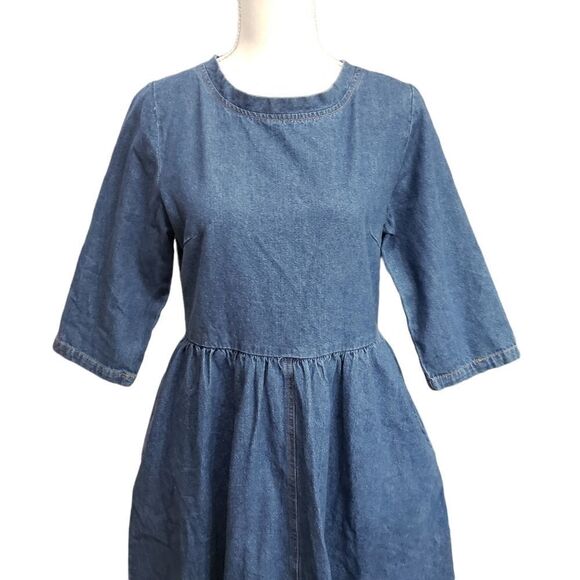 Pando Grove 3/4 Sleeve Denim Dress SMALL - Picture 6 of 15